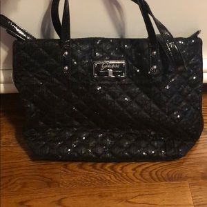 Guess sequin black purse